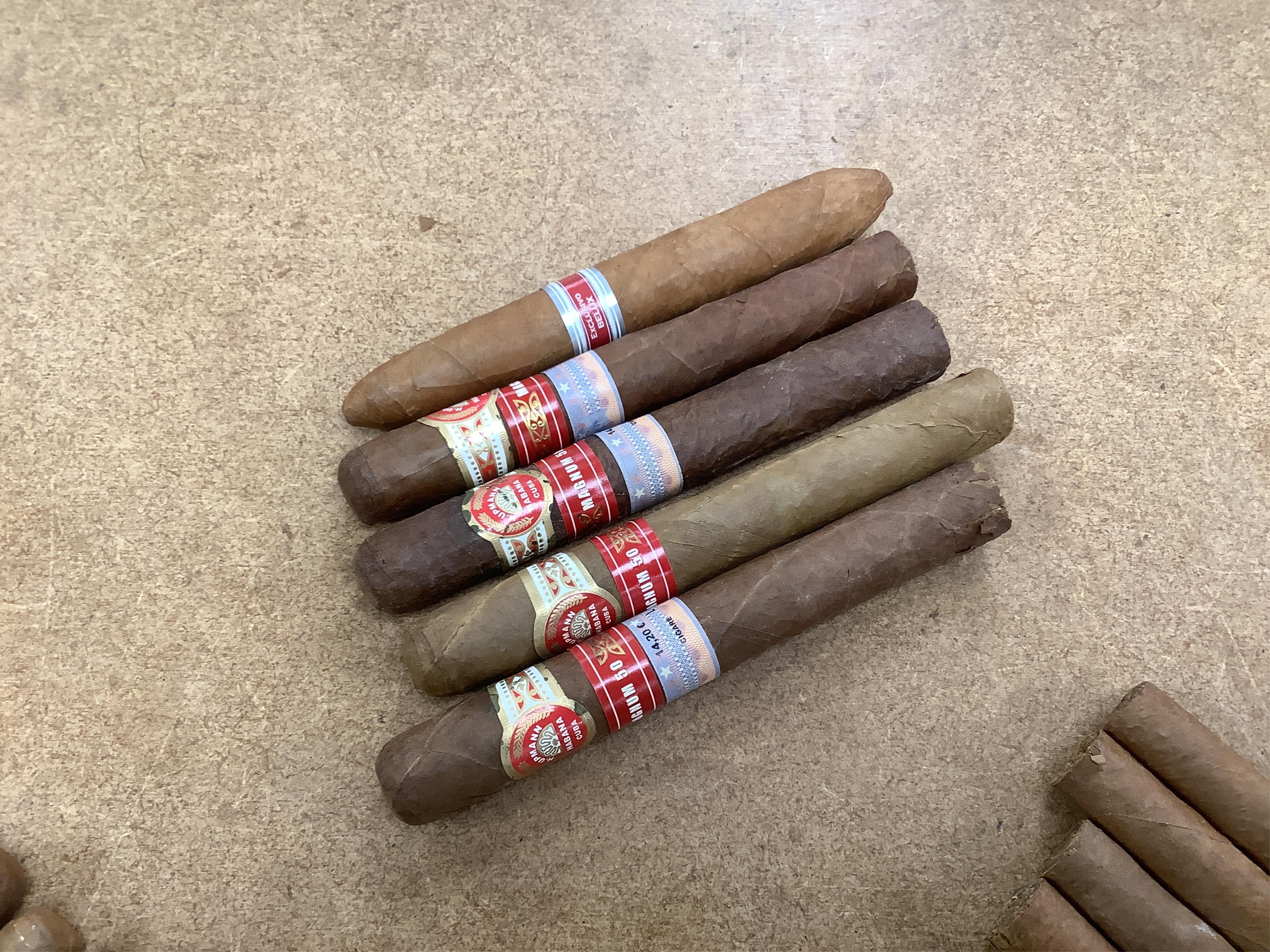A collection of various Cuban cigars